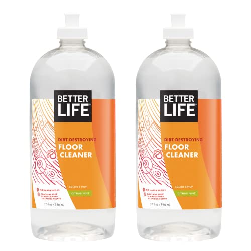 Better Life Floor Cleaner - Liquid Multipurpose Cleaner for Wood, Tile, Laminate, Vinyl, Bamboo - Hardwood Floor Cleaner for Mopping - Citrus Mint 32oz (Pack of 2) Better Life Floor Cleaner - Liquid Multipurpose Cleaner for Wood, Tile, Laminate, Vinyl, Bamboo - Hardwood Floor Cleaner for Mopping - Citrus Mint 32oz (Pack of 2)