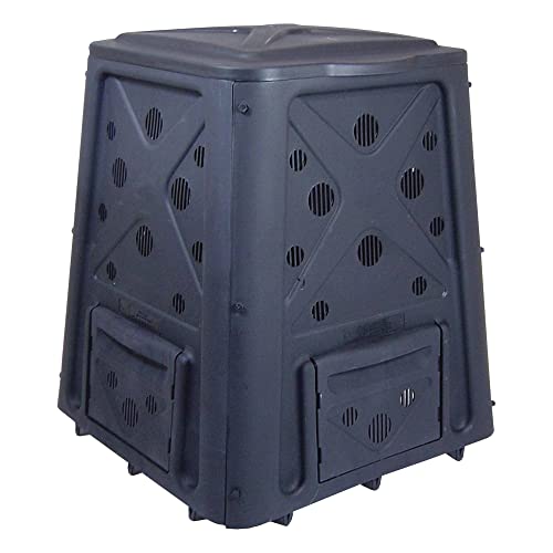 Redmon 65 Gallon Outdoor Compost Bin with Snapping Lift Off Lid, 4 Door Access, and Multiple Vent Holes for Garden and Landscaping, Black Redmon 65 Gallon Outdoor Compost Bin with Snapping Lift Off Lid, 4 Door Access, and Multiple Vent Holes for Garden and Landscaping, Black