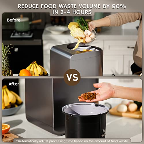 Airthereal Revive Electric Kitchen Composter, 2.5L Capacity with SHARKSDEN Tri-Blade, Turn Food Waste and Scraps into Dry Compost Fertilizer for Plants Airthereal Revive Electric Kitchen Composter, 2.5L Capacity with SHARKSDEN Tri-Blade, Turn Food Waste and Scraps into Dry Compost Fertilizer for Plants