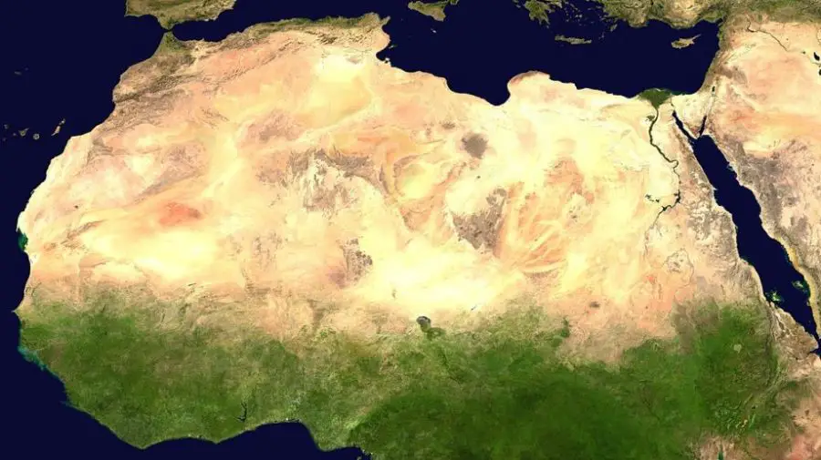 Satellite photo of the Sahara
