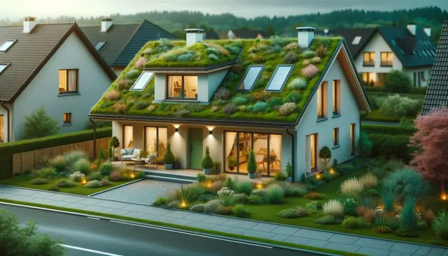 living green roof on a single family home