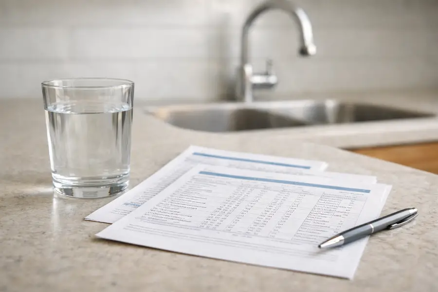 How to Read a CCR Water Report - Water quality report on the counter