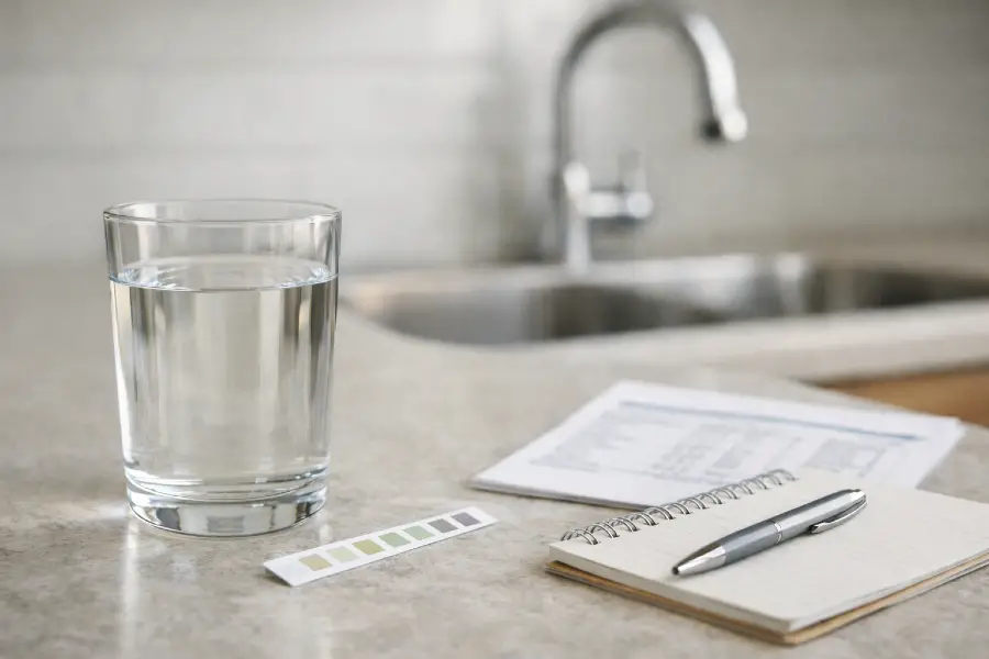 Water Hardness Test Results Explained - Water hardness test in the kitchen