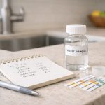 What Water Tests Can and Can’t Tell You - Water testing tools on kitchen countertop