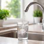 Why Does My Tap Water Smell Like Rotten Eggs? - Glass of tap water being filled at a kitchen sink, representing sulfur or rotten egg smell in household water