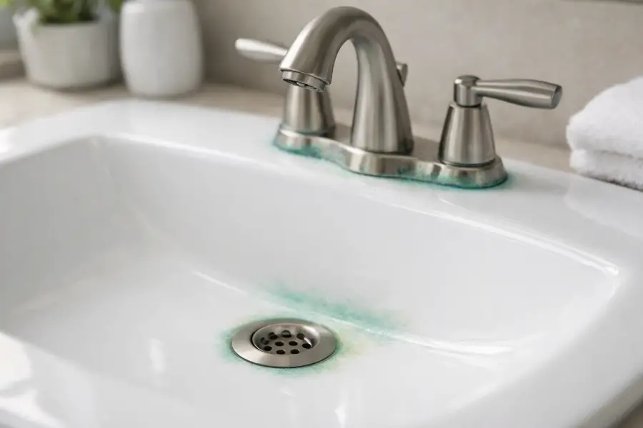 Why Is My Tap Water Green or Blue - Modern sink with green discoloration